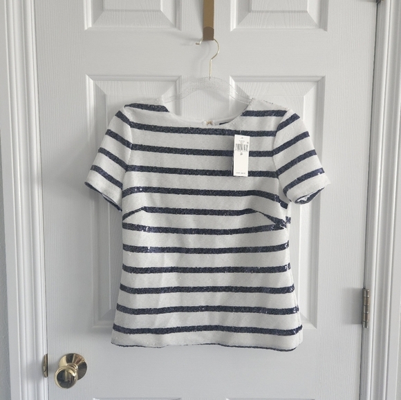 Ralph Lauren Tops - NWT Ralph Lauren Striped Sequin Short Sleeve Blouse